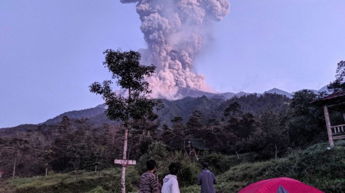 Indonesia's most active volcano spews massive ash cloud 6,000m into the air