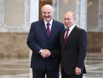 Встреча Александра Лукашенко и Владимира Путина проходит во Дворце Независимости
