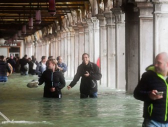 Сильнейшее наводнение произошло в Венеции