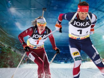 Дарья Домрачева и Уле-Эйнар Бьорндален стали третьими в масс-старте на Рождественской гонке