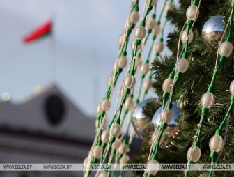 В Минске приступили к монтажу главной новогодней елки Беларуси