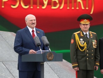 Выступление Президента Беларуси на церемонии возложения цветов на площади Победы 3 июля 2020 года
