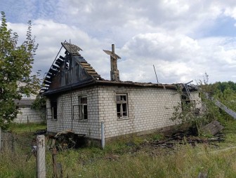 Пожар жилого дома в деревне Деньковцы