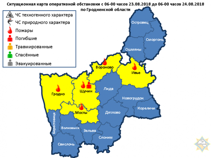 На территории Гродненской области произошли 5 пожаров, погиб 1 человек