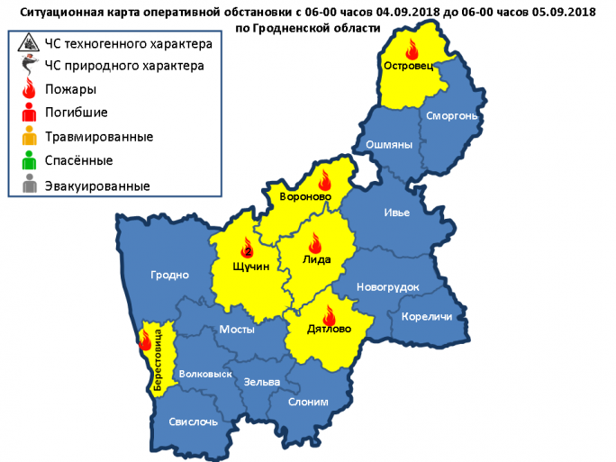 Причиной 7-и пожаров, произошедших за прошедшие сутки на Гродненщине, стали грозовые разряды молний