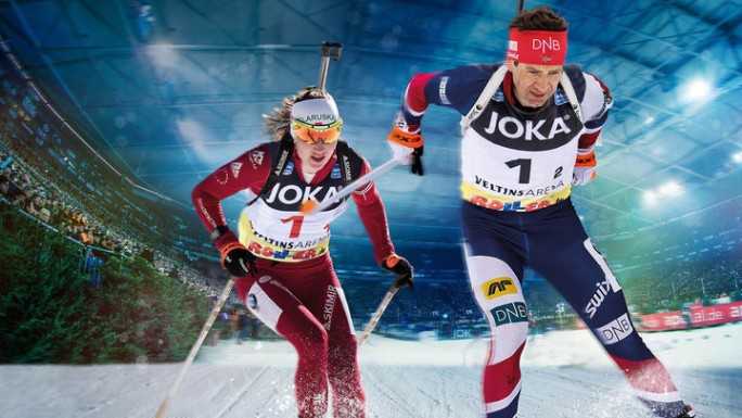 Дарья Домрачева и Уле-Эйнар Бьорндален стали третьими в масс-старте на Рождественской гонке