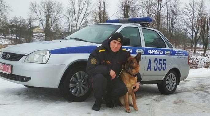 В Мире служебная овчарка помогла задержать преступников