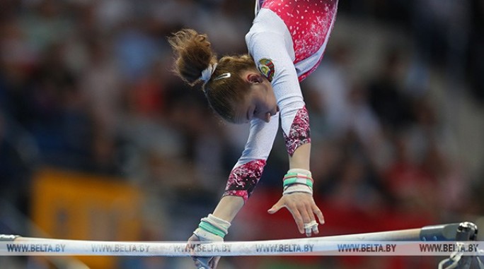 Гродненка Анастасия Алистратова стала третьей в упражнении на брусьях II Европейских игр