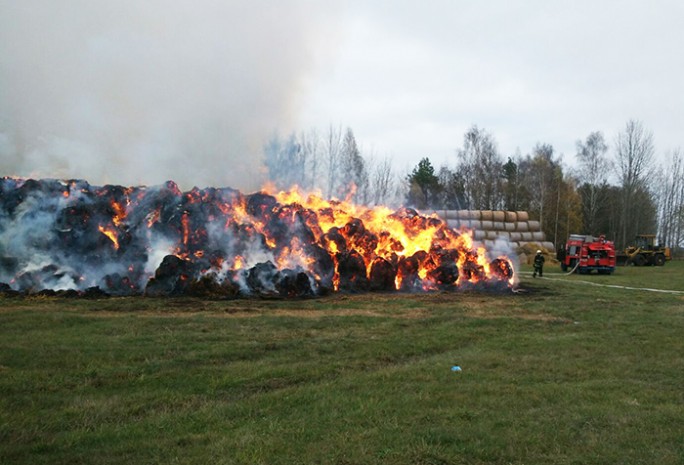 В Мостовском районе из-за детской шалости сгорело 100 т соломы
