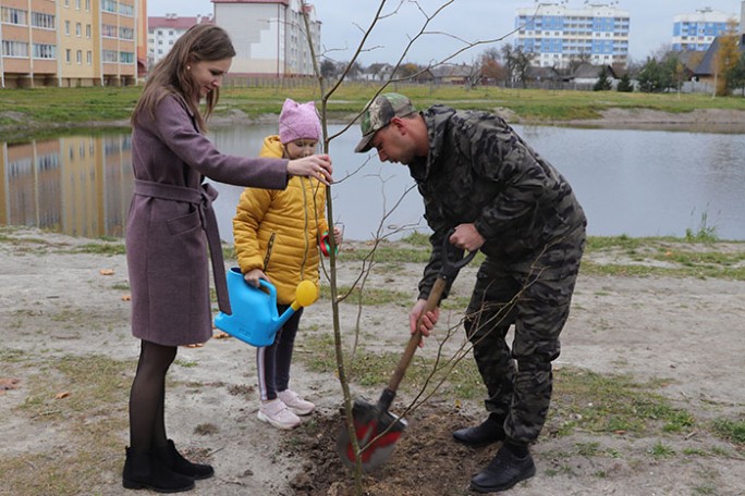 На Мостовщине обновили аллею семейных деревьев