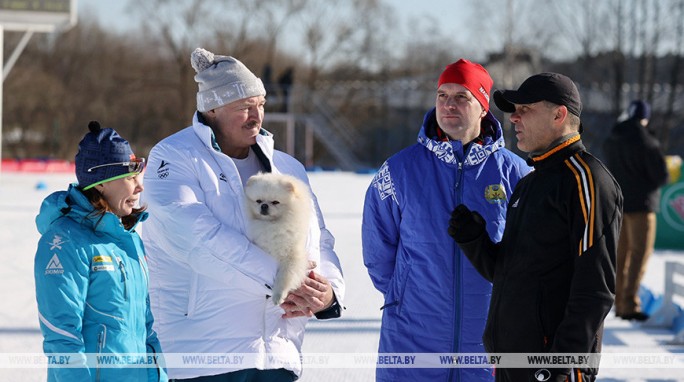Лукашенко посещает республиканские соревнования среди юношей и молодежи по биатлону и лыжным гонкам